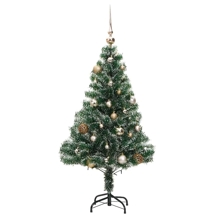 Sapin de Noël artificiel 150 LED&boules&neige floquée 120 cm - 4