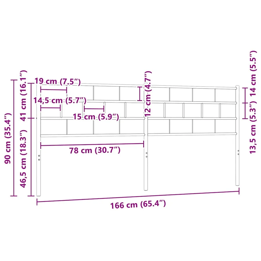 Tête de lit de remplacement métal noir 160 cm - 7