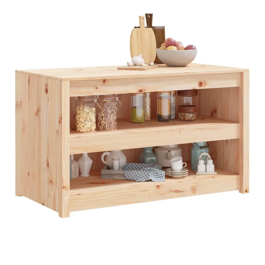 Armoire de cuisine d'extérieur MEPPEL 106x55x64 cm bois de pin massif - 3