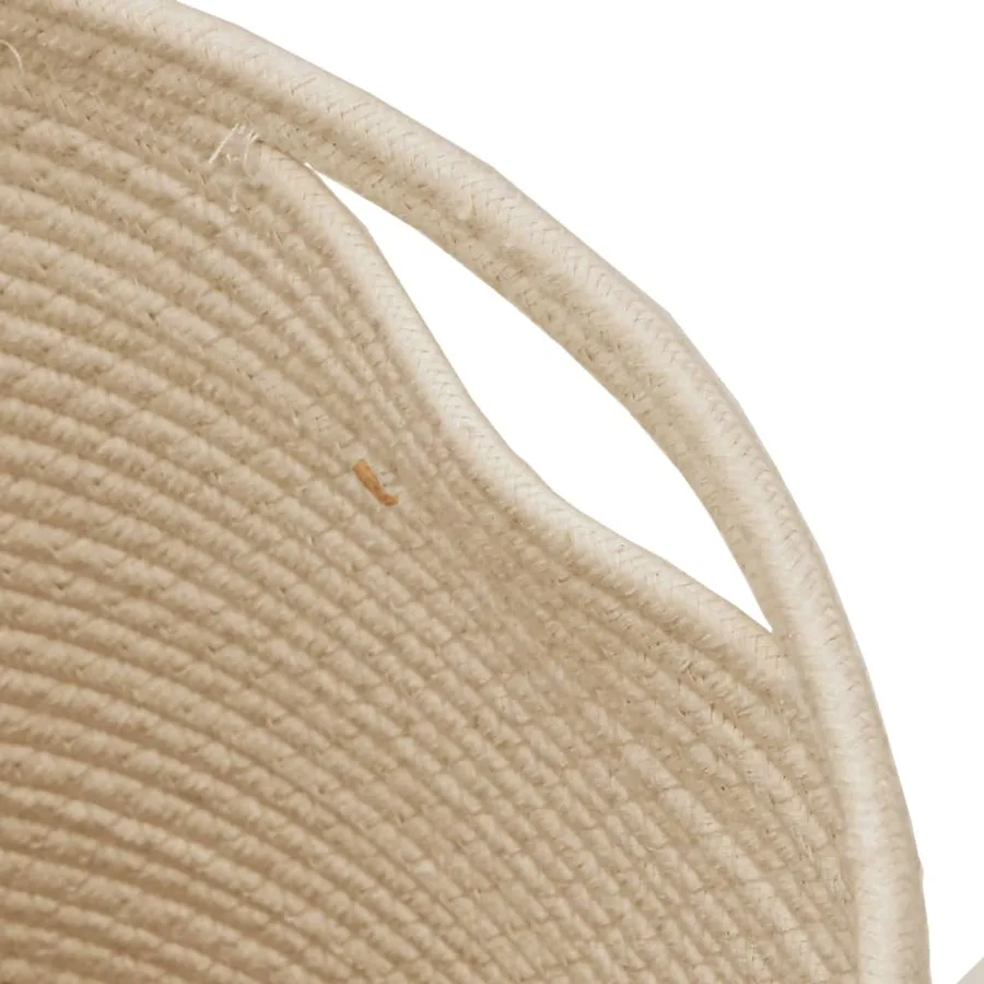 Panier de rangement avec couvercle noir et beige Ø37x50cm coton - 7