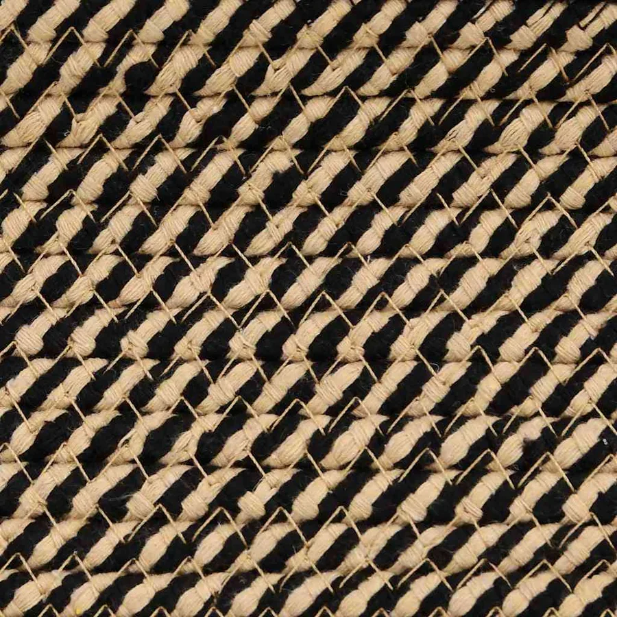 Panier de rangement avec couvercle noir et beige Ø37x50cm coton - 8