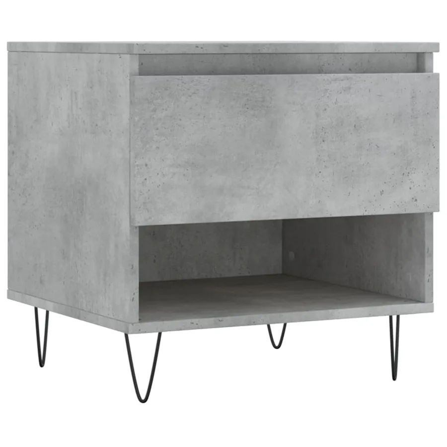 Table basse gris béton 50x46x50 cm bois d'ingénierie - 2