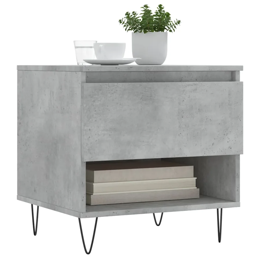 Table basse gris béton 50x46x50 cm bois d'ingénierie - 3