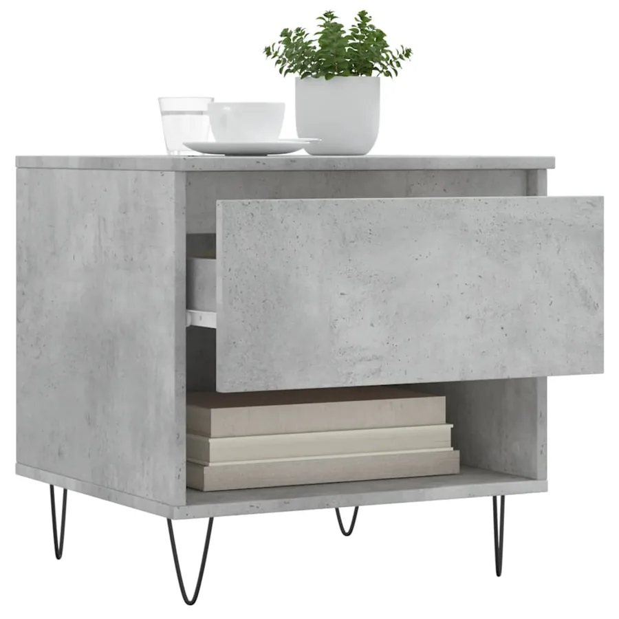Table basse gris béton 50x46x50 cm bois d'ingénierie - 4