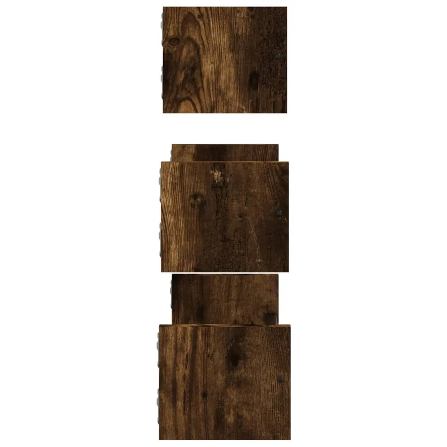 Ensemble d'étagères murales avec barres 3 pcs chêne fumé - 5