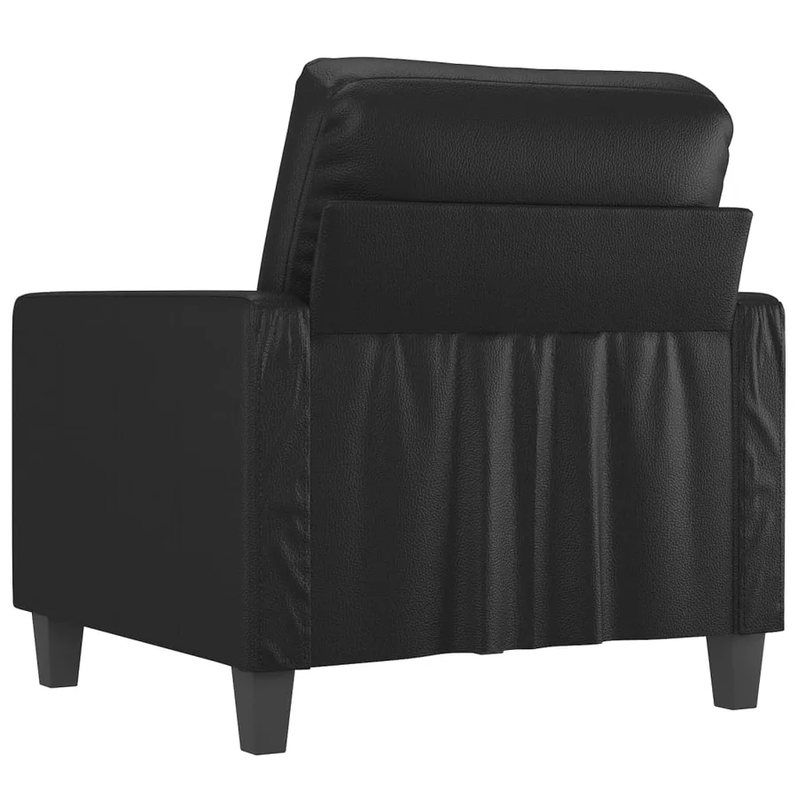 Fauteuil Noir 60 cm Similicuir - 5