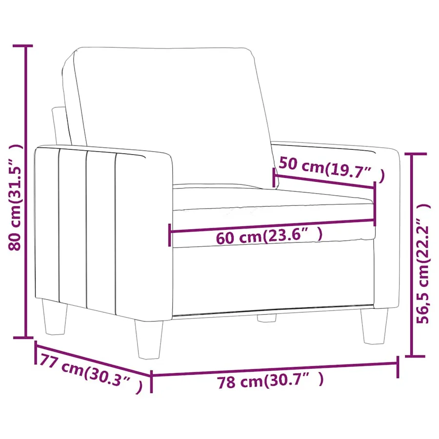 Fauteuil Noir 60 cm Similicuir - 8