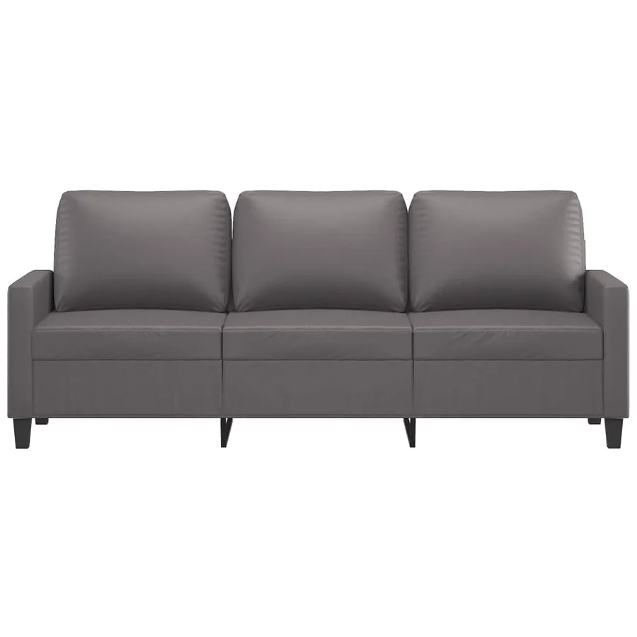 Canapé à 3 places Gris 180 cm Similicuir - 3