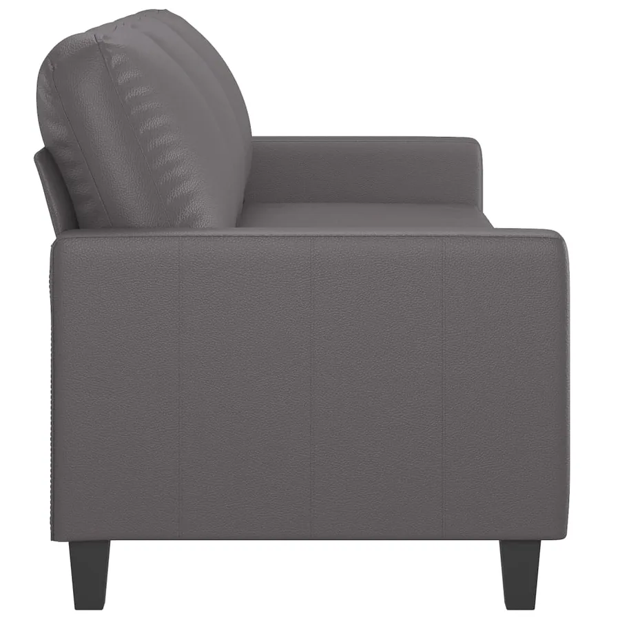 Canapé à 3 places Gris 180 cm Similicuir - 4