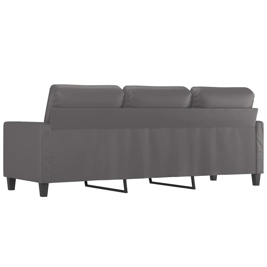 Canapé à 3 places Gris 180 cm Similicuir - 5