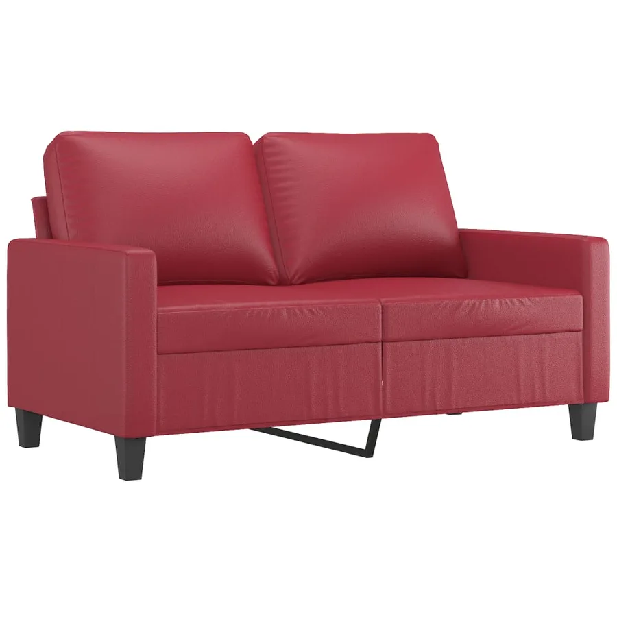 Ensemble de canapés 3 pcs et coussins Rouge bordeaux Similicuir - 4