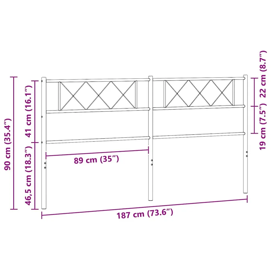Tête de lit de remplacement métal blanc 180 cm - 7