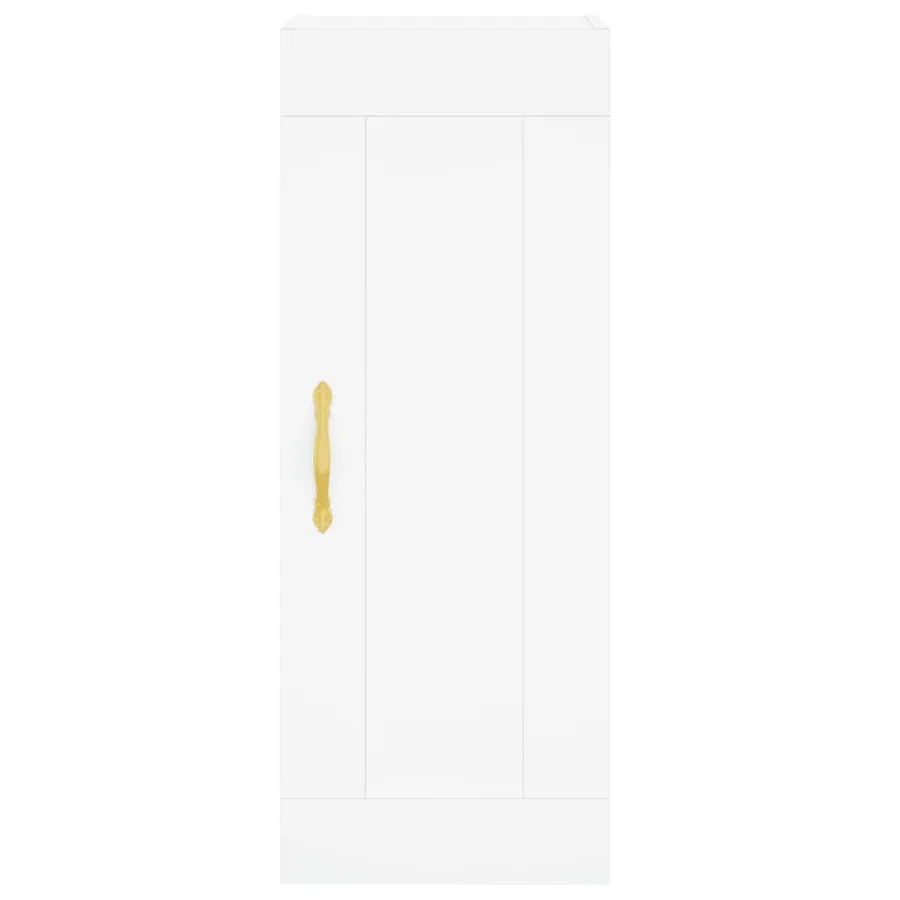 Buffet haut Blanc 34,5x34x180 cm Bois d'ingénierie - 5