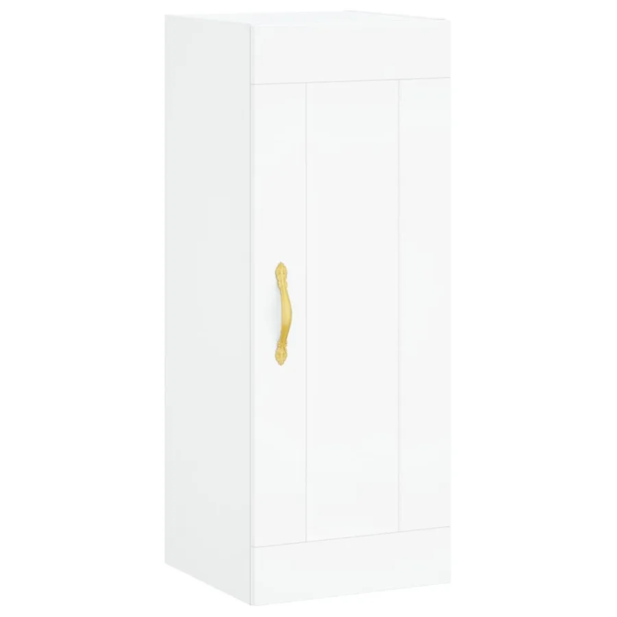 Buffet haut Blanc 34,5x34x180 cm Bois d'ingénierie - 6
