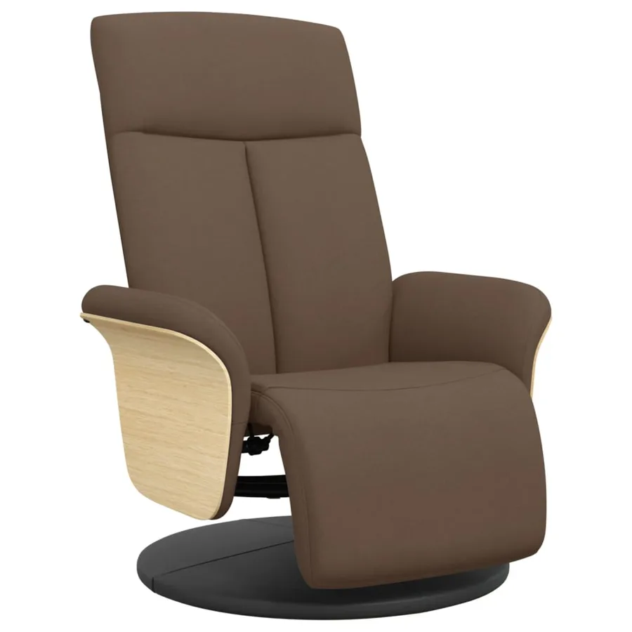 Fauteuil inclinable avec repose-pieds marron tissu - 2