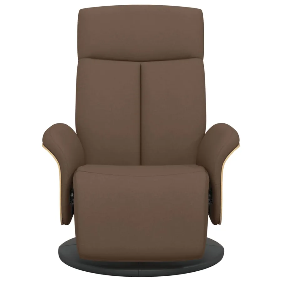 Fauteuil inclinable avec repose-pieds marron tissu - 3