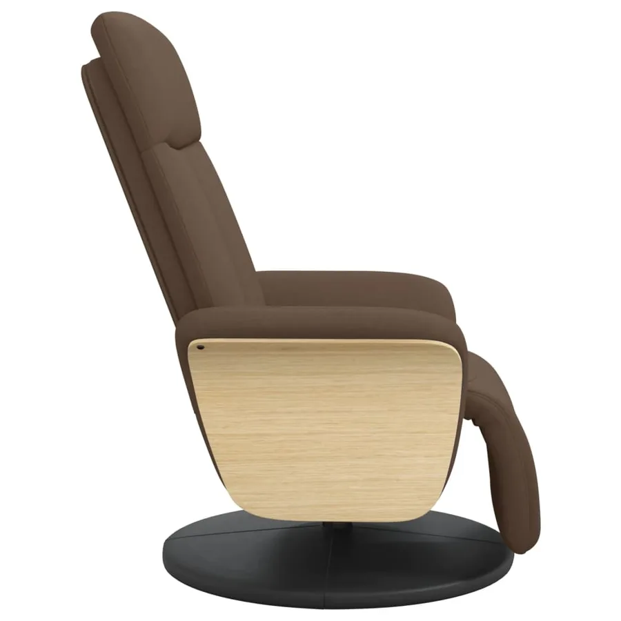 Fauteuil inclinable avec repose-pieds marron tissu - 4