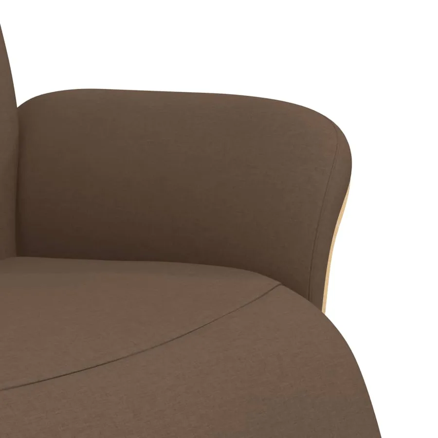 Fauteuil inclinable avec repose-pieds marron tissu - 6