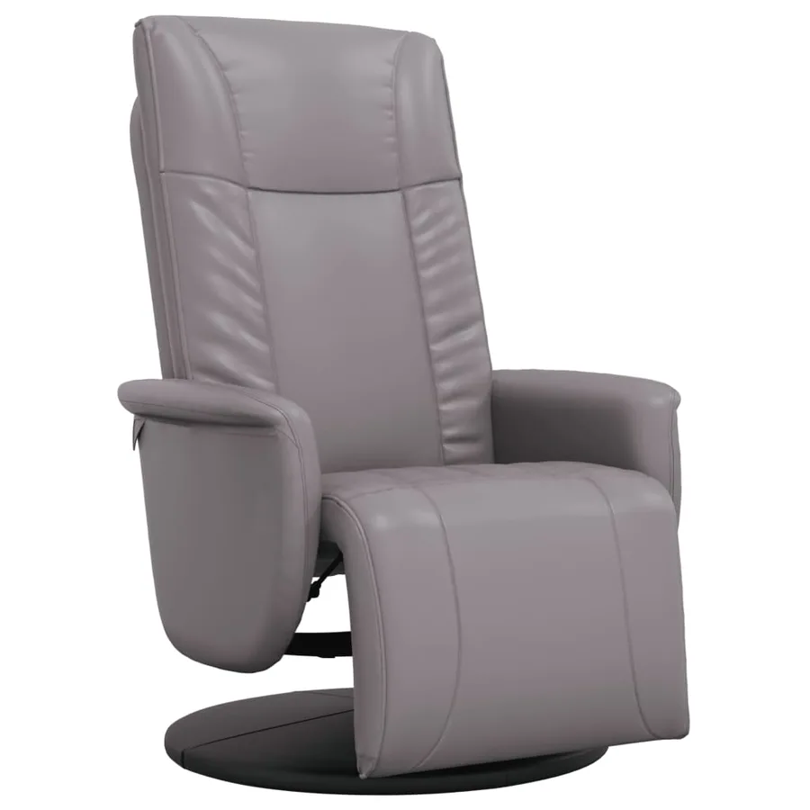 Fauteuil inclinable avec repose-pieds gris similicuir - 2