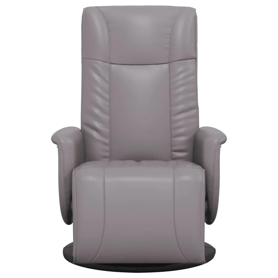 Fauteuil inclinable avec repose-pieds gris similicuir - 3