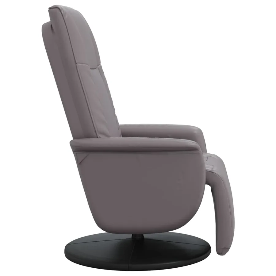 Fauteuil inclinable avec repose-pieds gris similicuir - 4
