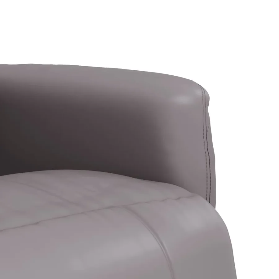 Fauteuil inclinable avec repose-pieds gris similicuir - 7