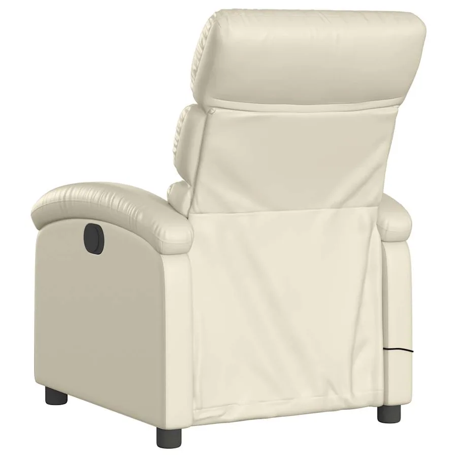 Fauteuil inclinable de massage Crème Similicuir - 7