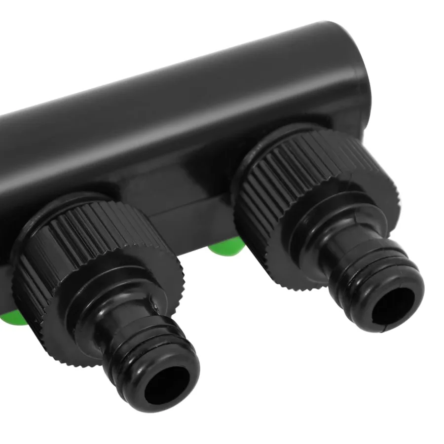 Adaptateur de robinet à 4 voies vert/noir 19,5x6x11 cm ABS & PP - 5
