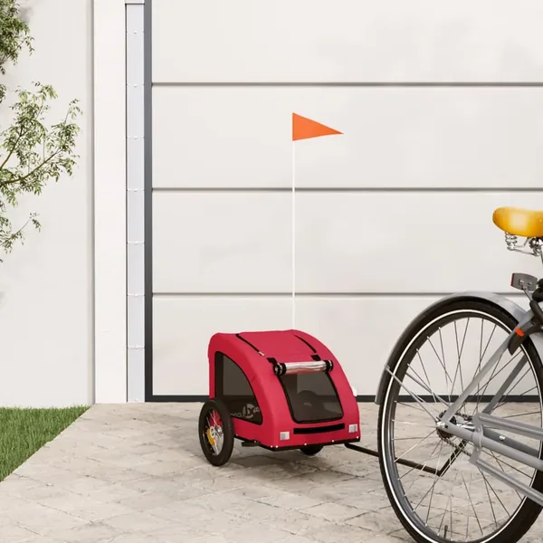 Remorque de vélo pour animaux de compagnie rouge