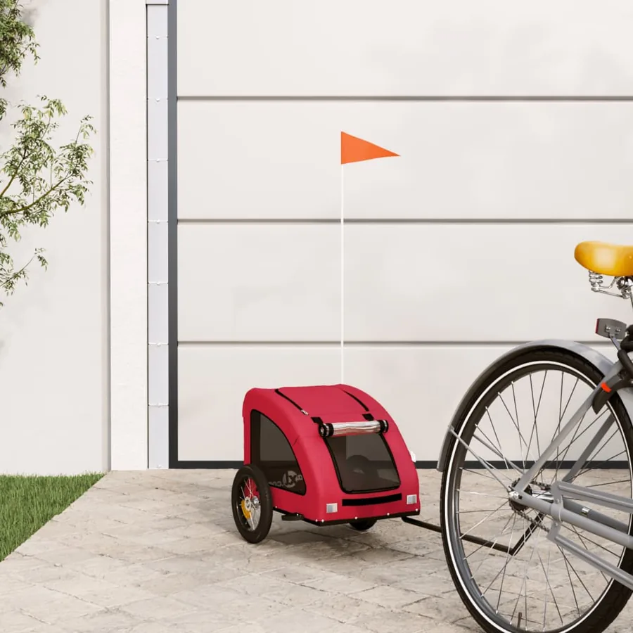 Remorque de vélo pour animaux de compagnie rouge