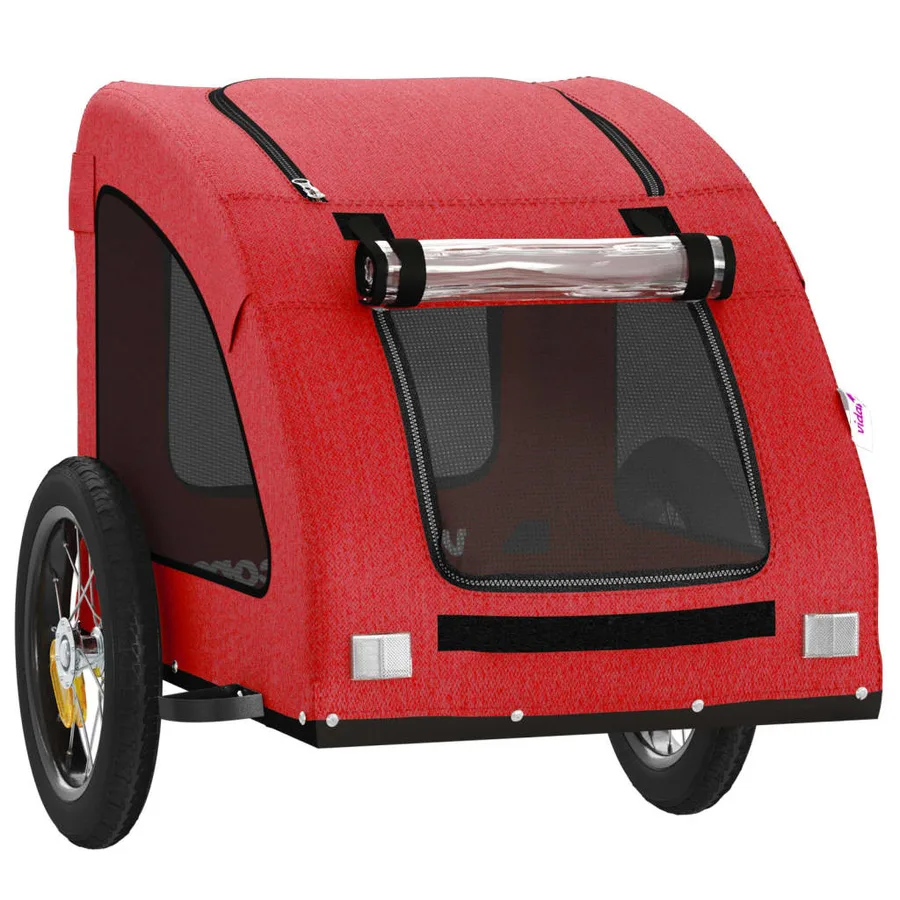 Remorque de vélo pour animaux de compagnie rouge - 5
