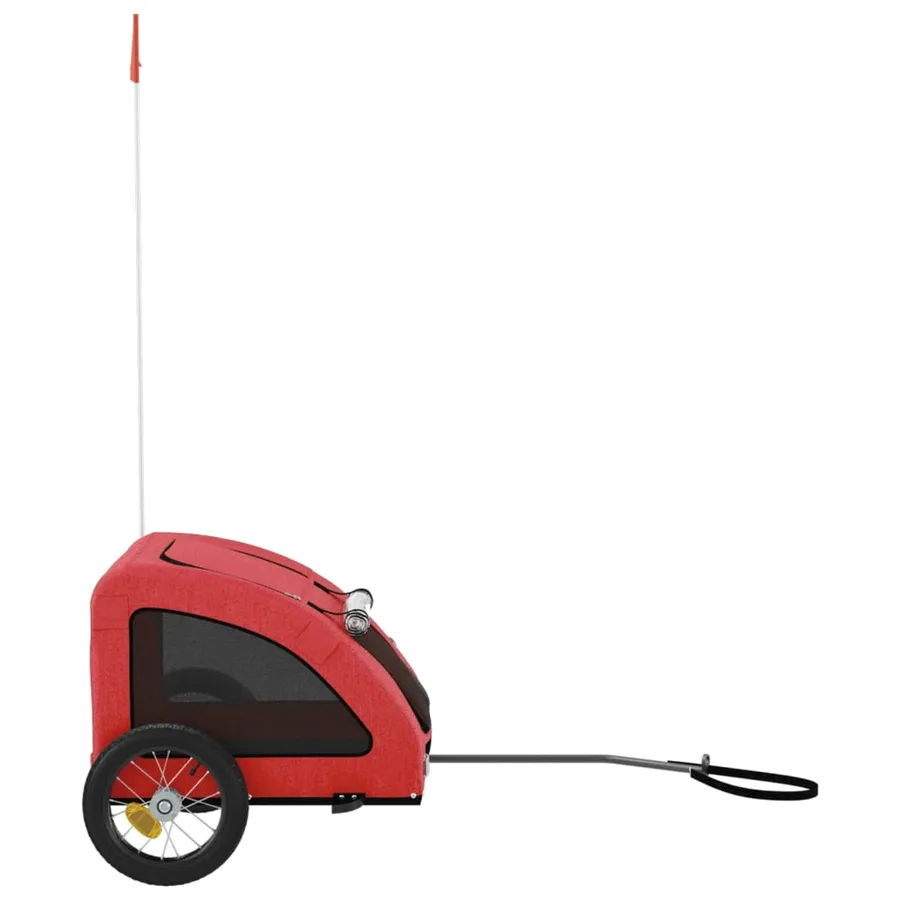 Remorque de vélo pour animaux de compagnie rouge - 6