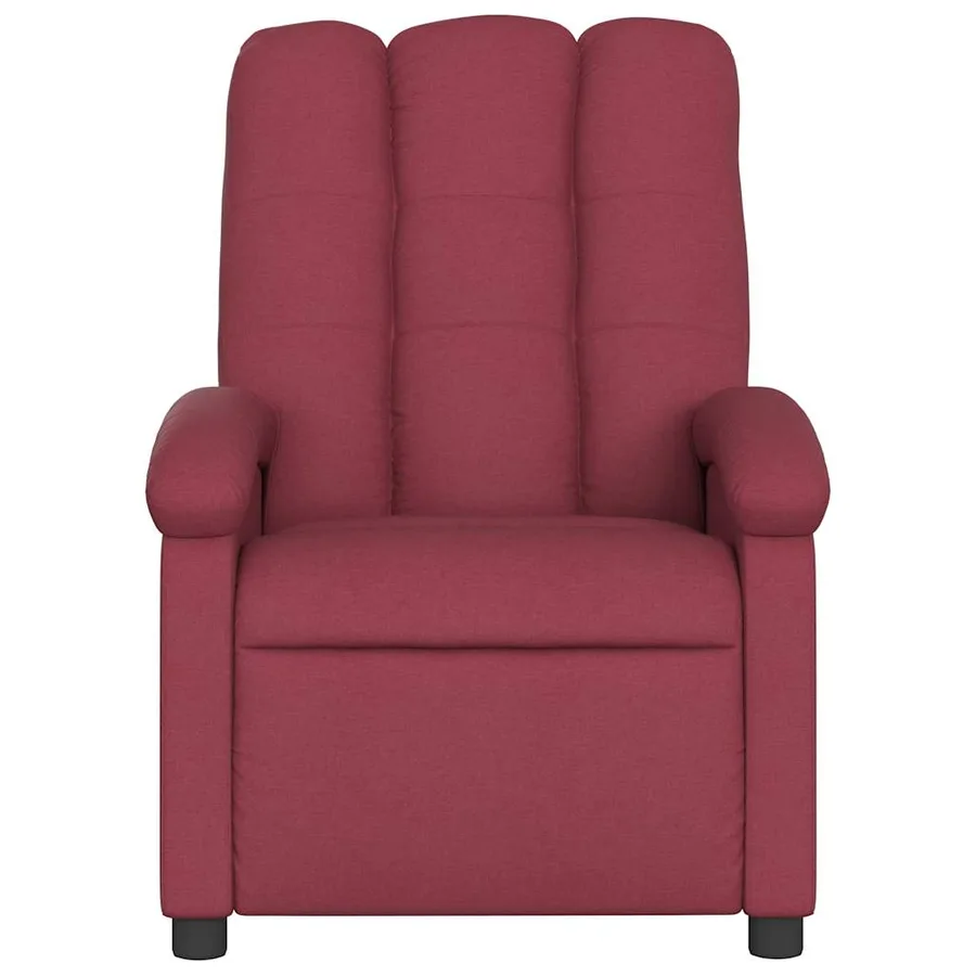 Fauteuil de massage inclinable rouge bordeaux tissu - 4