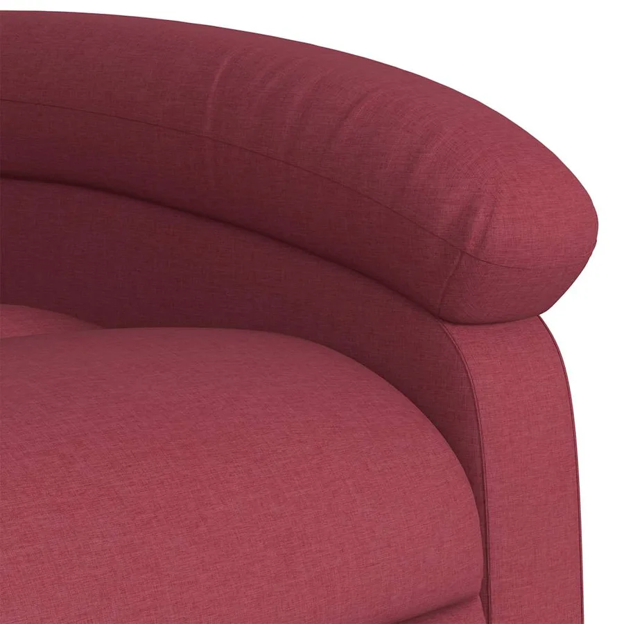 Fauteuil de massage inclinable rouge bordeaux tissu - 9