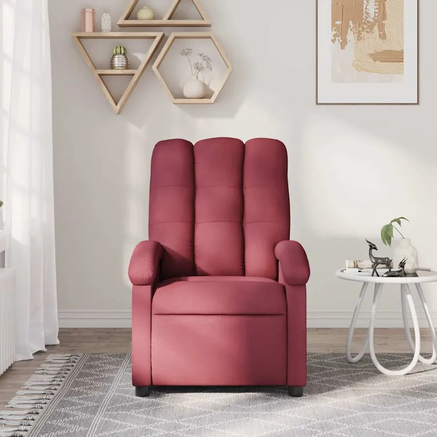 Fauteuil de massage inclinable Rouge bordeaux Tissu - 3
