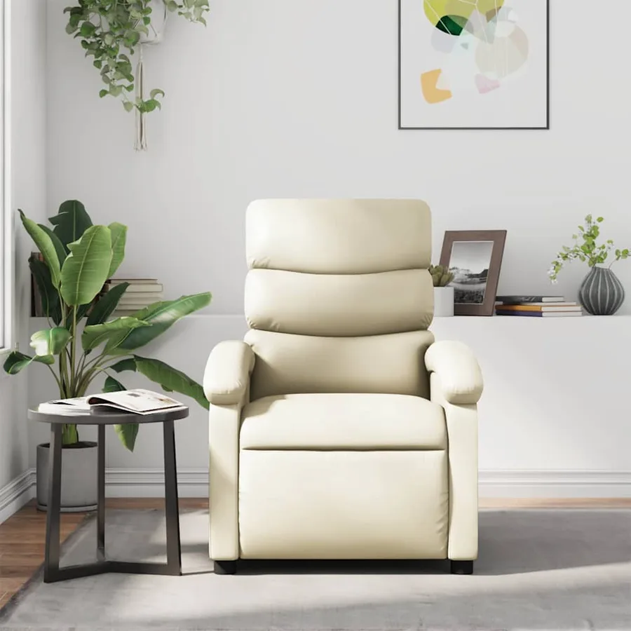 Fauteuil inclinable Crème Similicuir - 3