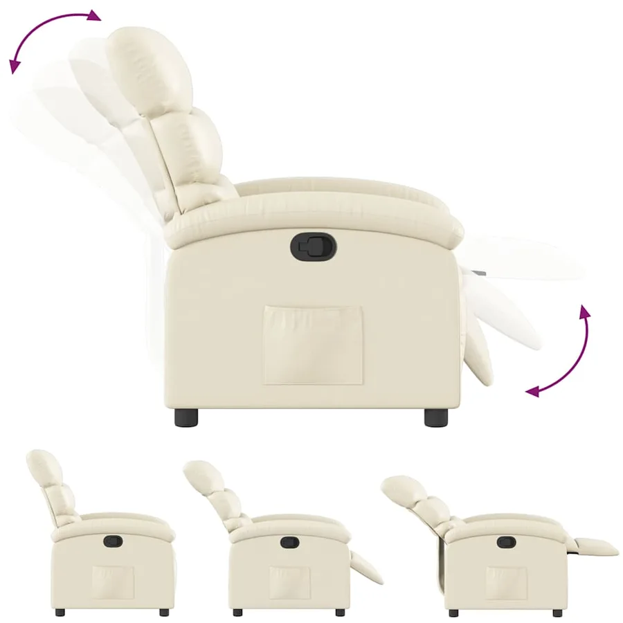 Fauteuil inclinable Crème Similicuir - 7