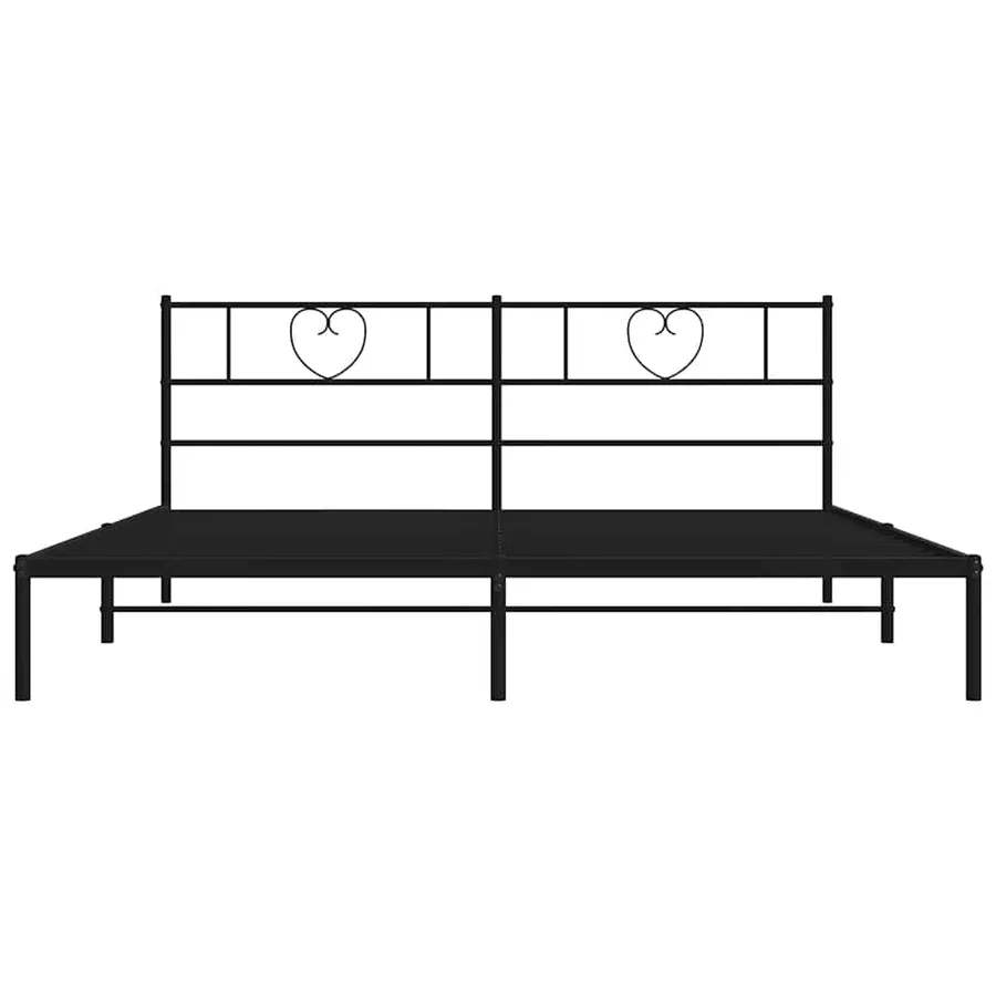 Cadre de lit métal sans matelas avec tête de lit noir 193x203cm - 6