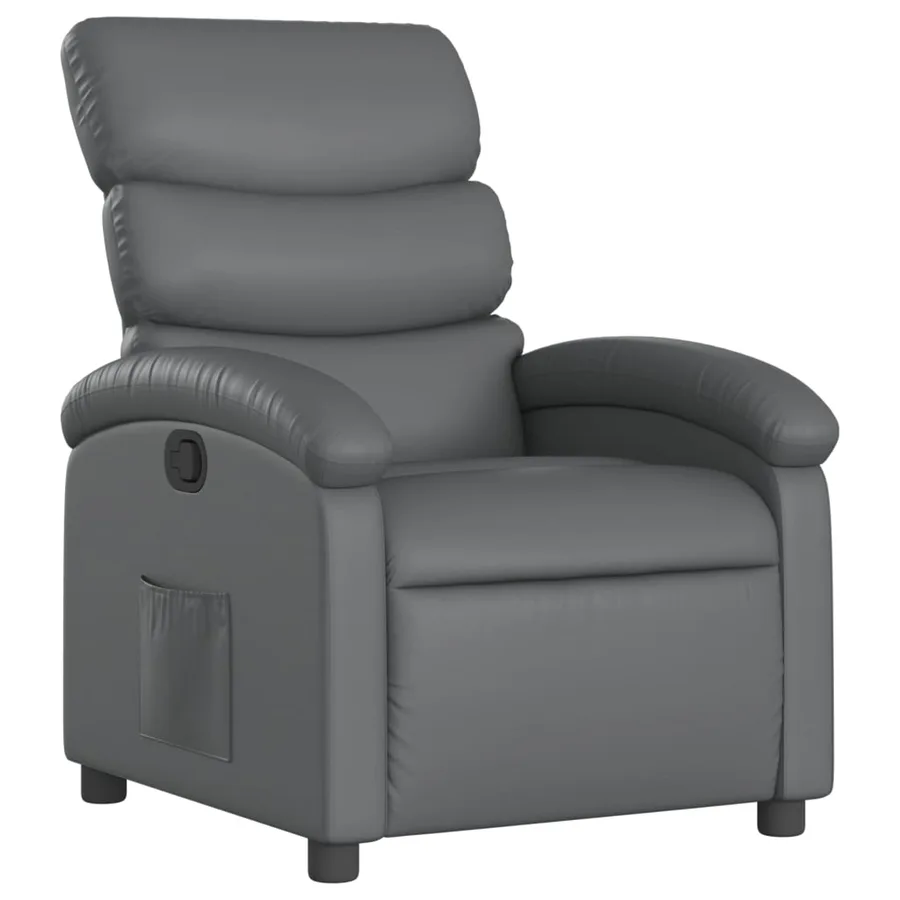 Fauteuil inclinable gris similicuir - 2