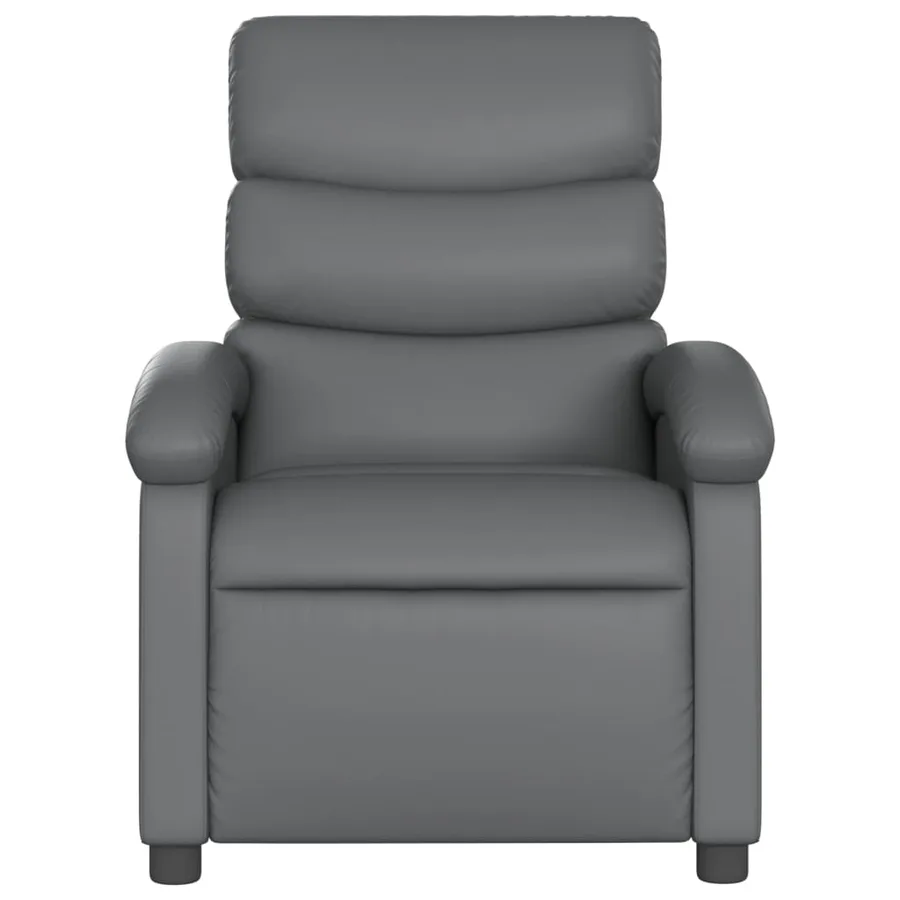Fauteuil inclinable gris similicuir - 3