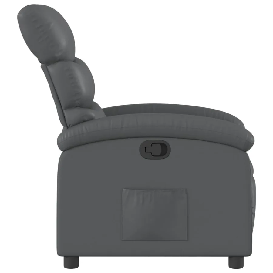 Fauteuil inclinable gris similicuir - 4