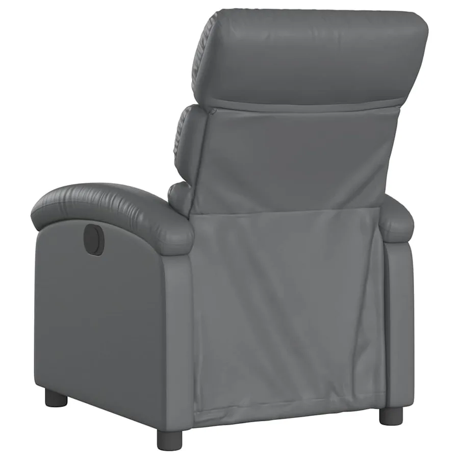 Fauteuil inclinable gris similicuir - 5