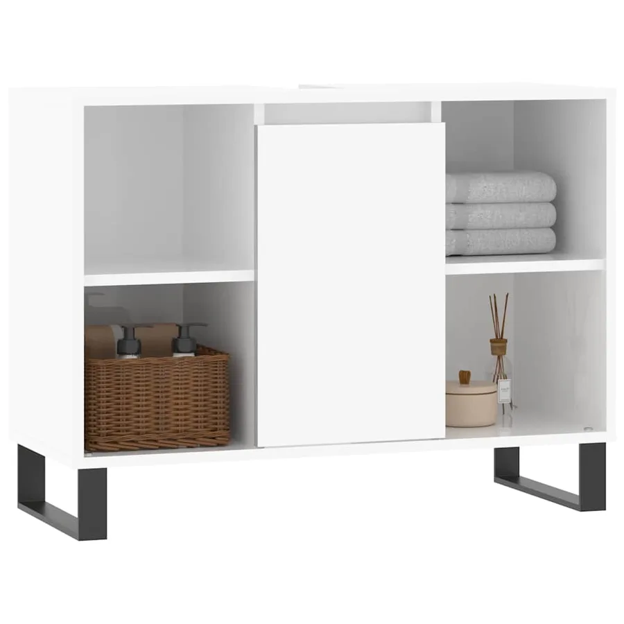 Armoire de salle de bain blanc brillant 80x33x60 cm - 3