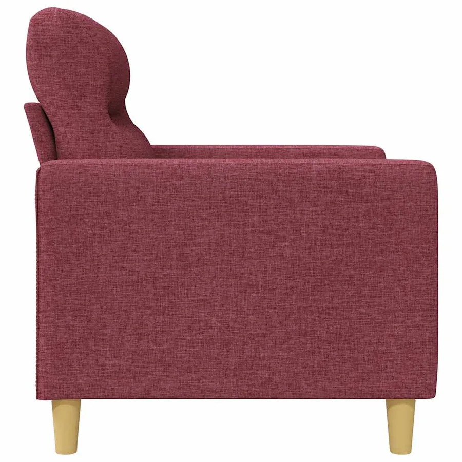 Canapé à 3 places Rouge bordeaux 180 cm Tissu - 5