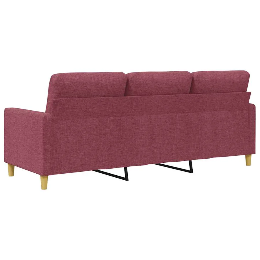 Canapé à 3 places Rouge bordeaux 180 cm Tissu - 6