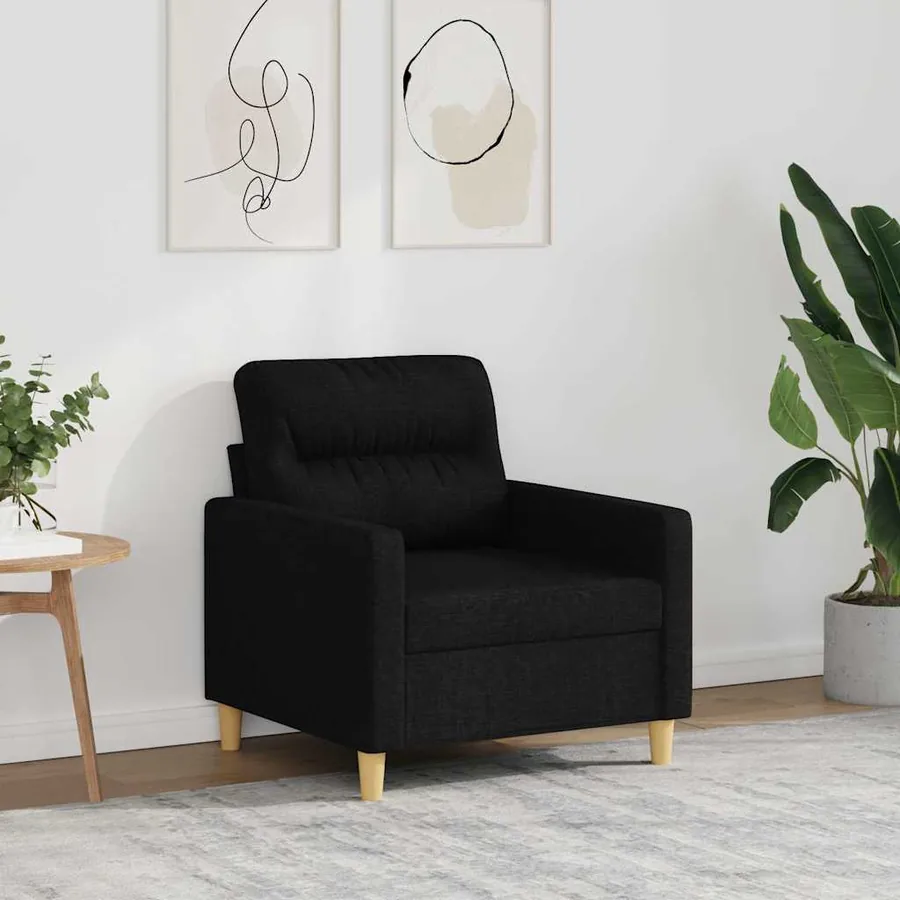 Fauteuil Noir 60 cm Tissu