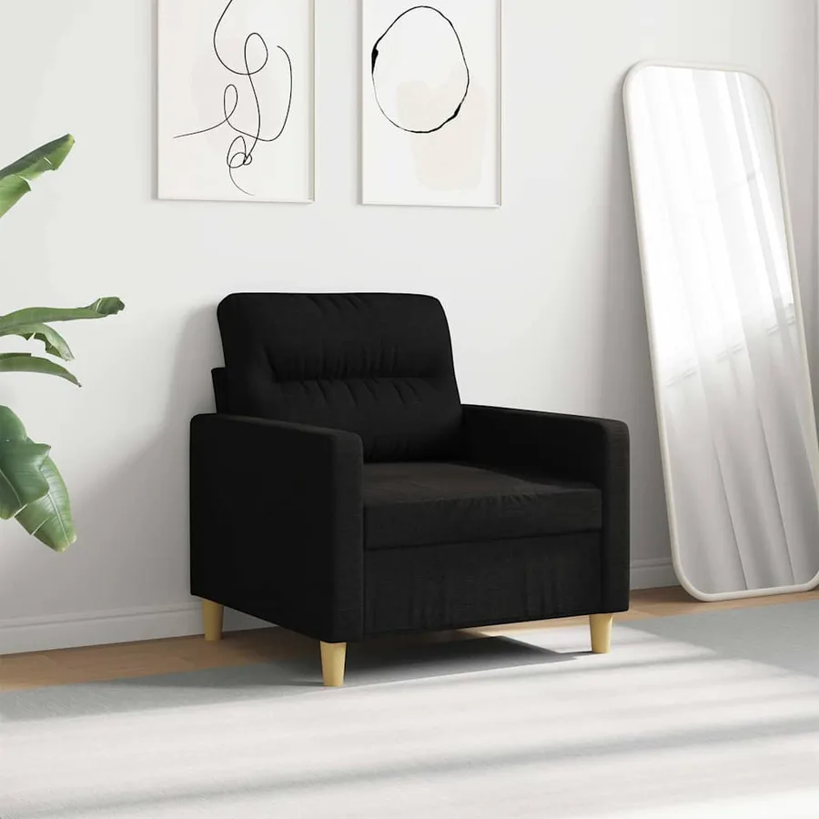 Fauteuil Noir 60 cm Tissu - 3