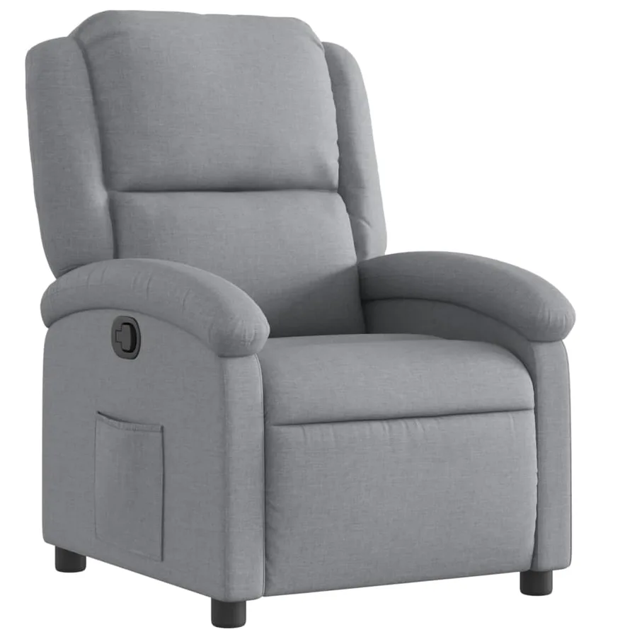 Fauteuil inclinable gris clair tissu - 2