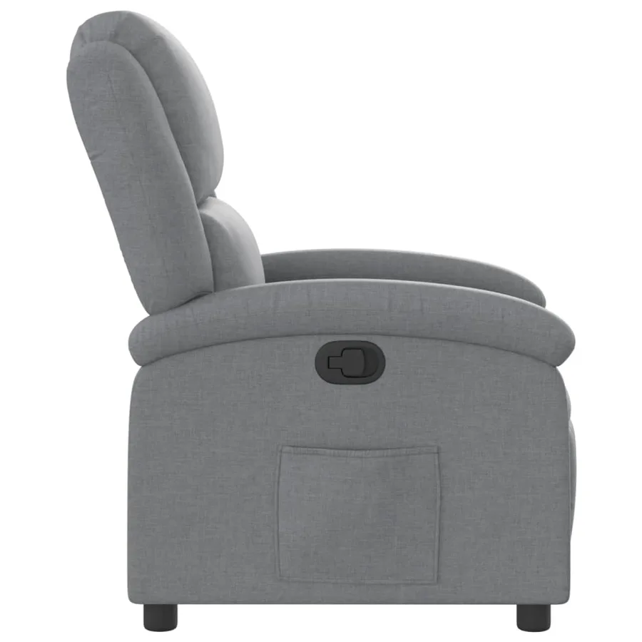 Fauteuil inclinable gris clair tissu - 7