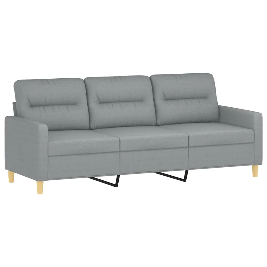 Ensemble de canapés 3 pcs coussins gris clair tissu - 5